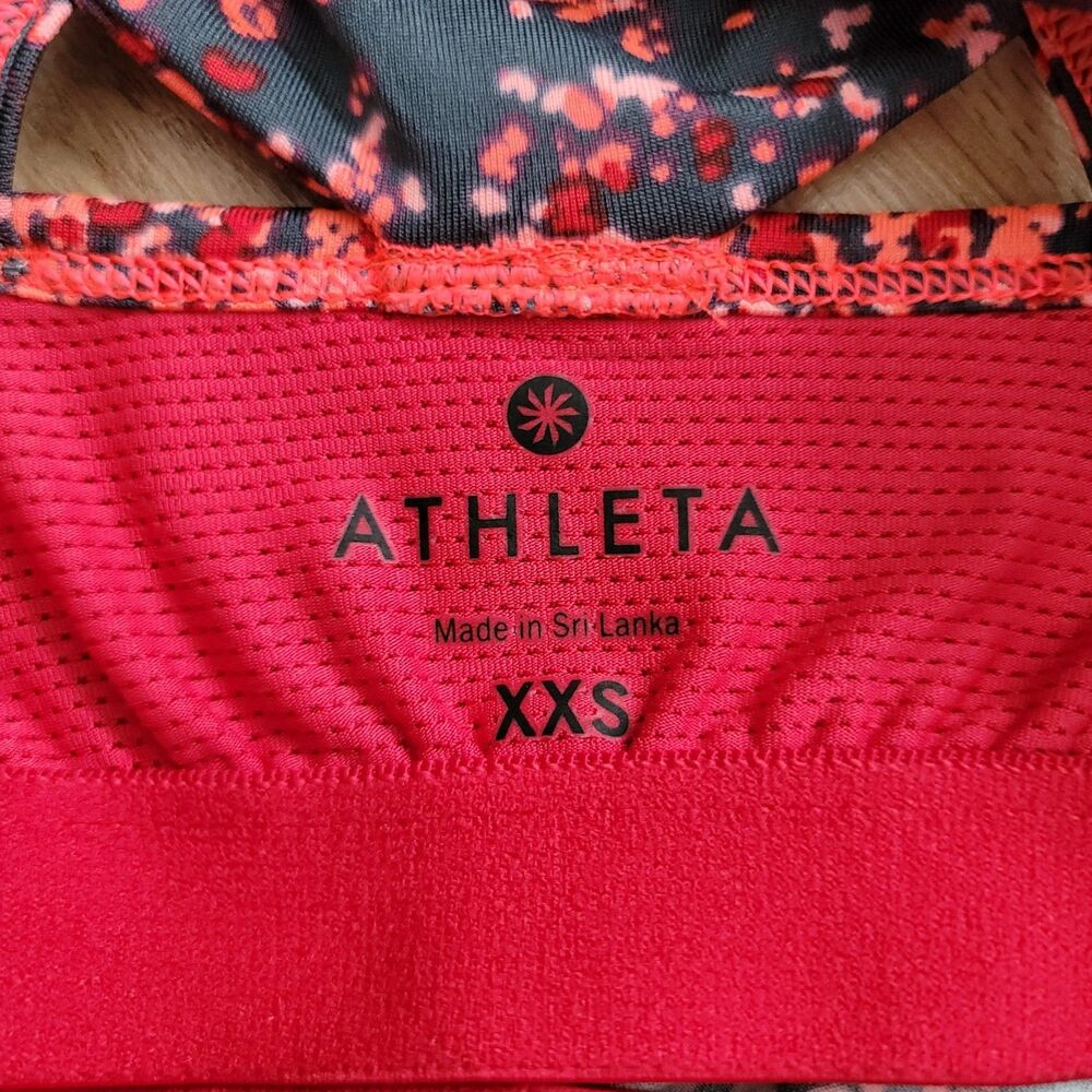 Athleta Racerback Tank Top with Built‑In Bra XXS Pink/Red Speckle - Picture 3 of 9